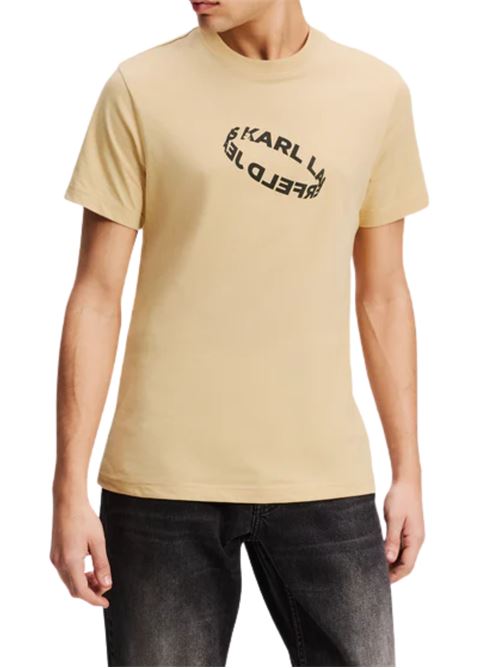 T-shirt beige in cotone Karl Lagerfeld jeans | A3M170311YS